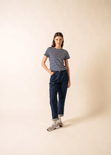 Saint James ETRILLE - Nautical Stripe Tee with Short Sleeves | Soft Cotton | Women Fit (NAVY / ECRU)