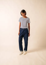 Saint James ETRILLE II - Nautical Stripe Tee with Short Sleeves | Soft Cotton | Women Fit (WHITE / NAVY)