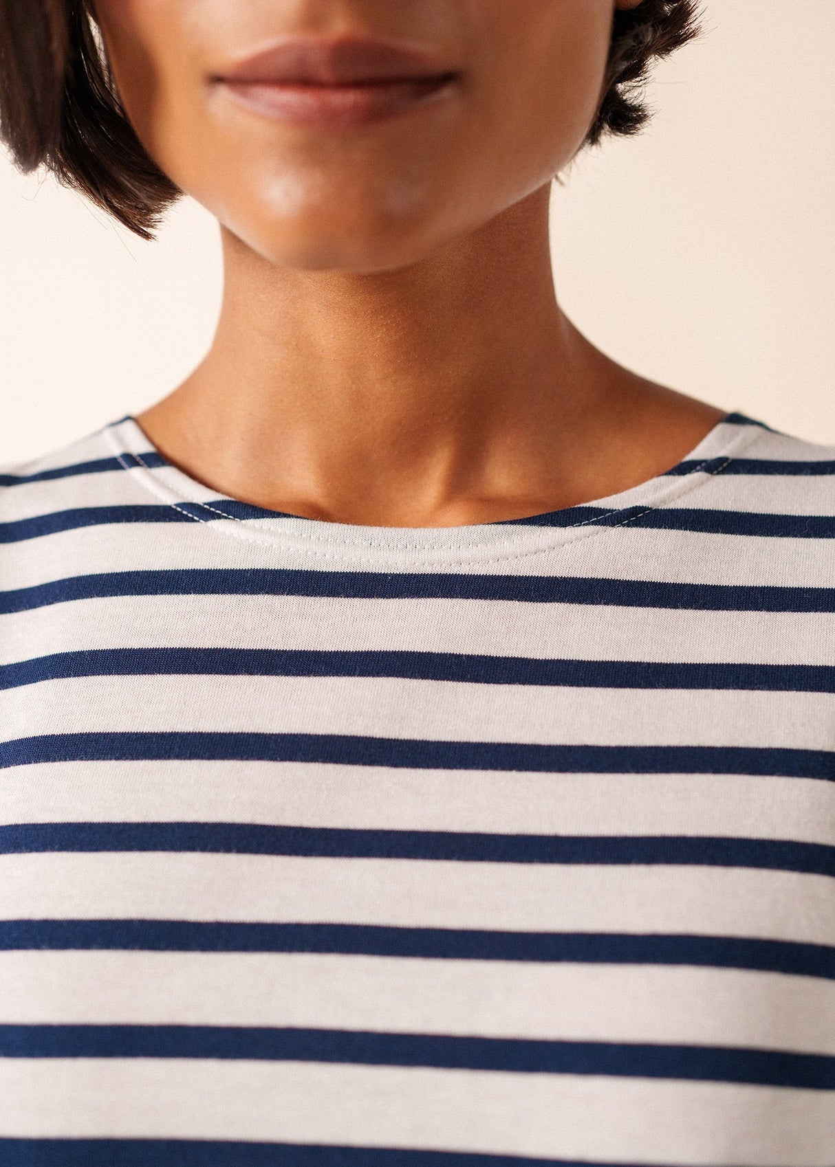 Saint James ETRILLE II - Nautical Stripe Tee with Short Sleeves | Soft Cotton | Women Fit (WHITE / NAVY)
