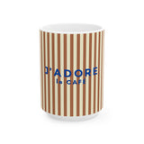I Love Coffee Ceramic Mug-BROWN, J'adore le Café