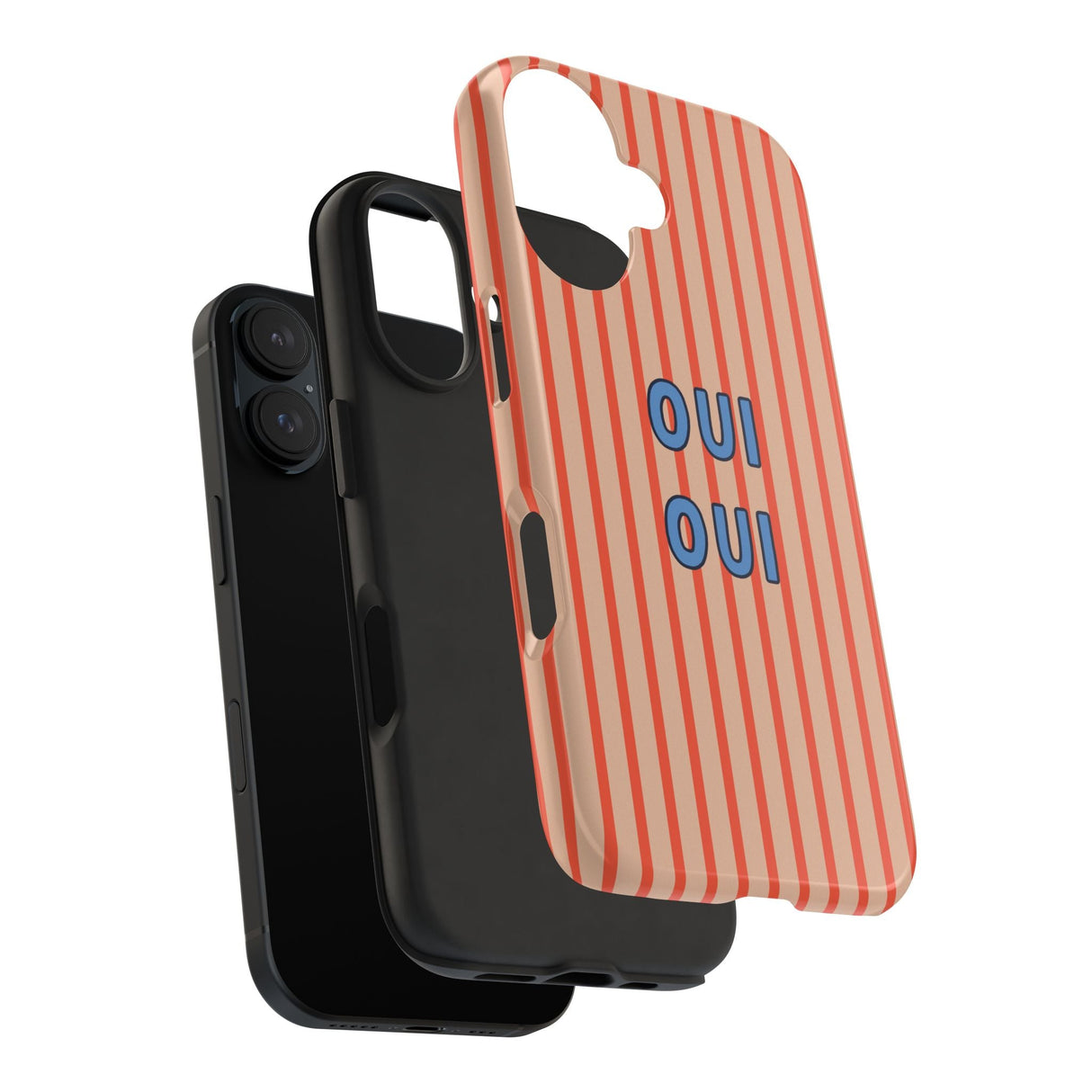 'OUI OUI' RED Striped iPhone Case
