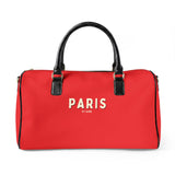 Paris Je T'aime Leather Weekender Bag — Red