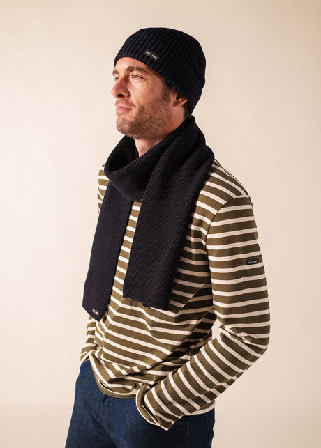 Saint James CANOT - Soft Wool Beanie in Purl Knit (NAVY)