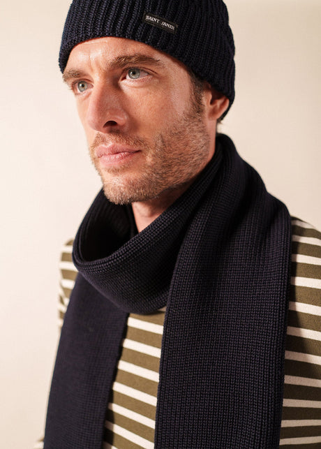 Saint James CANOT - Soft Wool Beanie in Purl Knit (NAVY)
