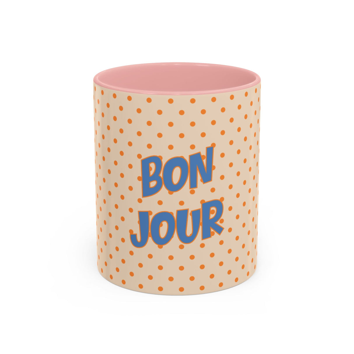 Bonjour Polka Dot Coffee Mug