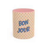 Bonjour Polka Dot Coffee Mug