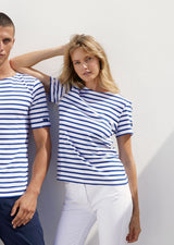 Levant Breton Shirt (WHITE / ROYAL BLUE)