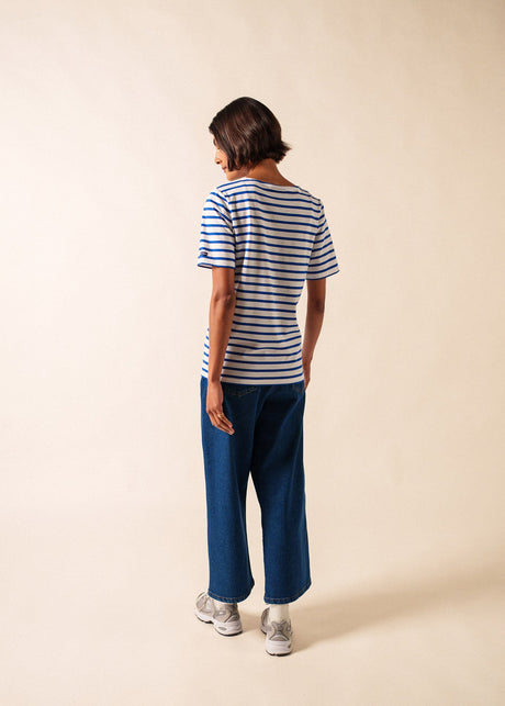 Levant Breton Shirt (WHITE / ROYAL BLUE)
