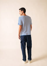Levant Breton Shirt (WHITE / ROYAL BLUE)