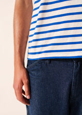 Levant Breton Shirt (WHITE / ROYAL BLUE)