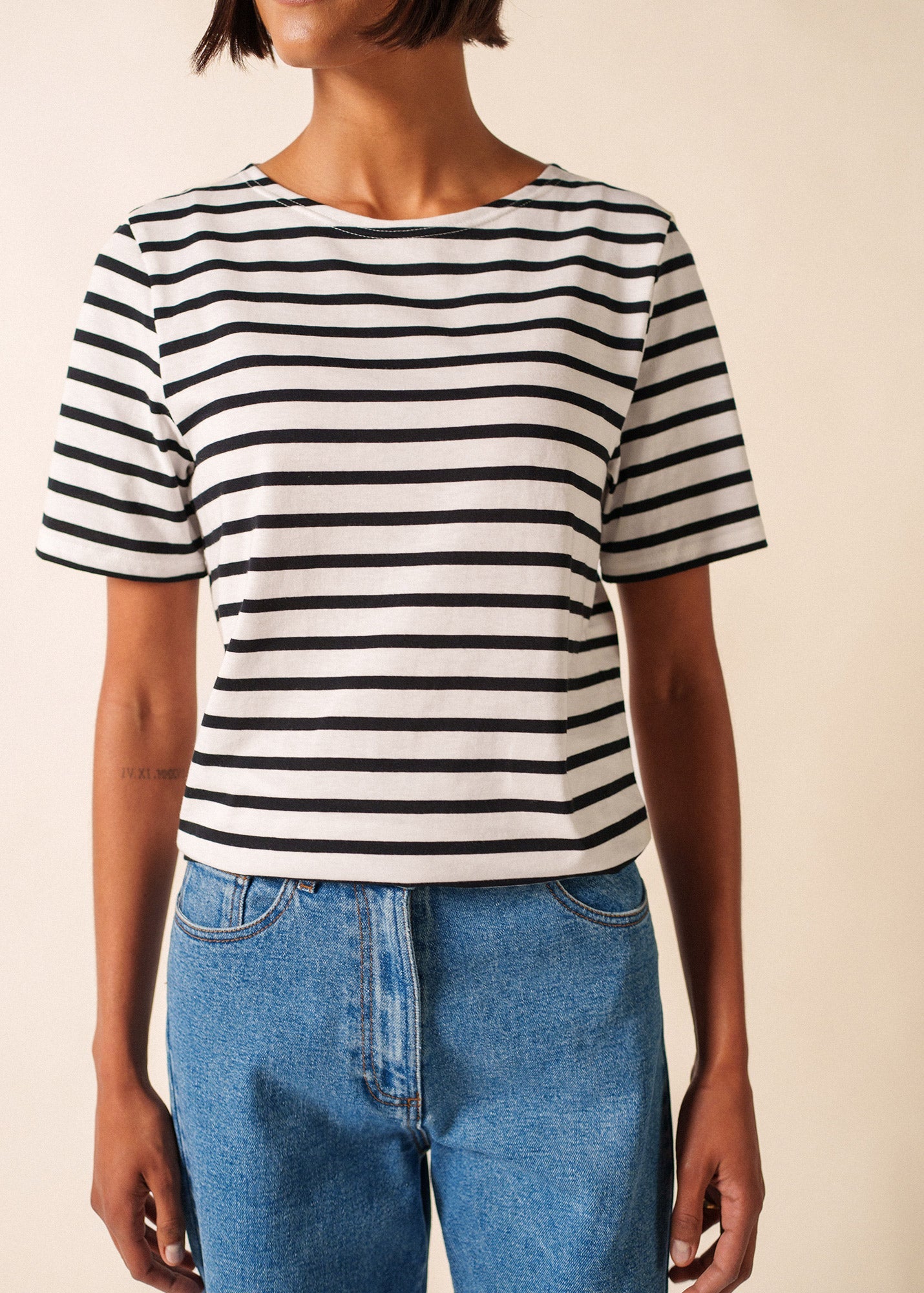 トップス Her lip to Tuck Sleeve French Stripe Top 9863_IC-NEIGE-NOIR-E-shop-BD-