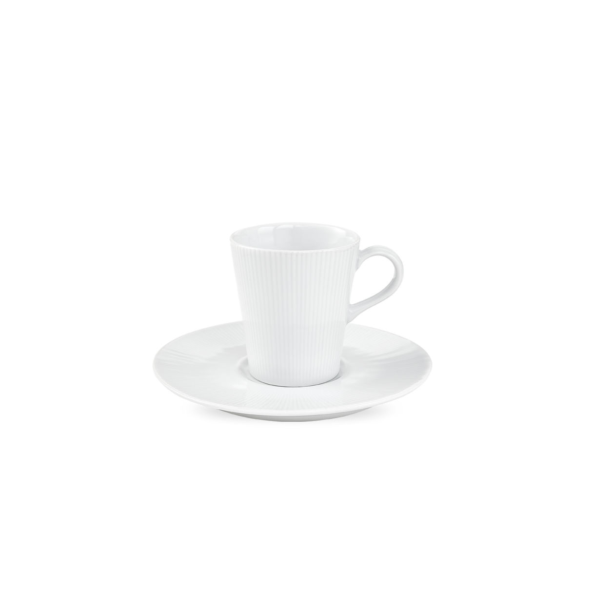 Pillivuyt Eventail Espresso Cup and Saucer, Set of 4