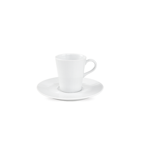 Pillivuyt Eventail Espresso Cup and Saucer, Set of 4