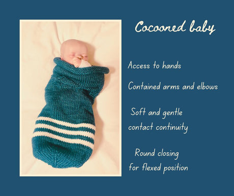 HANDKNITTED COCOON FOR GENTLE SWADDLING - Mariniere