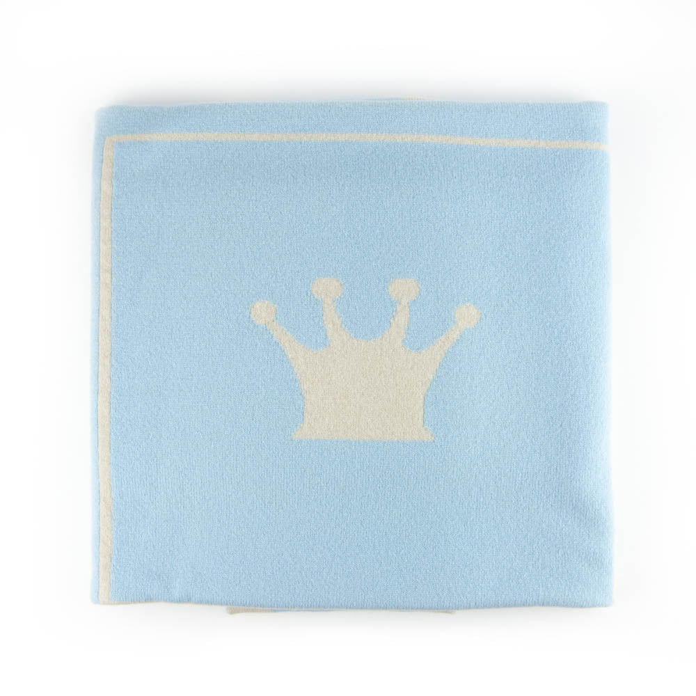 Little Royals Cashmere Crown Plaid - Blue/Beige