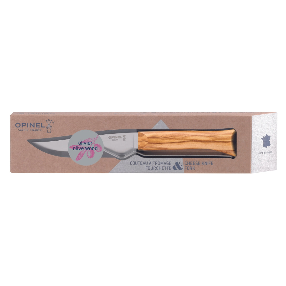 Cheese Knife and Fork Set - Olive Wood