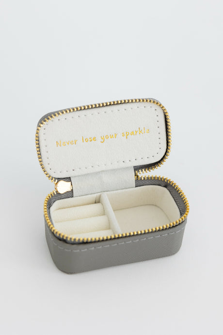"Happy thoughts" mini travel jewelry case