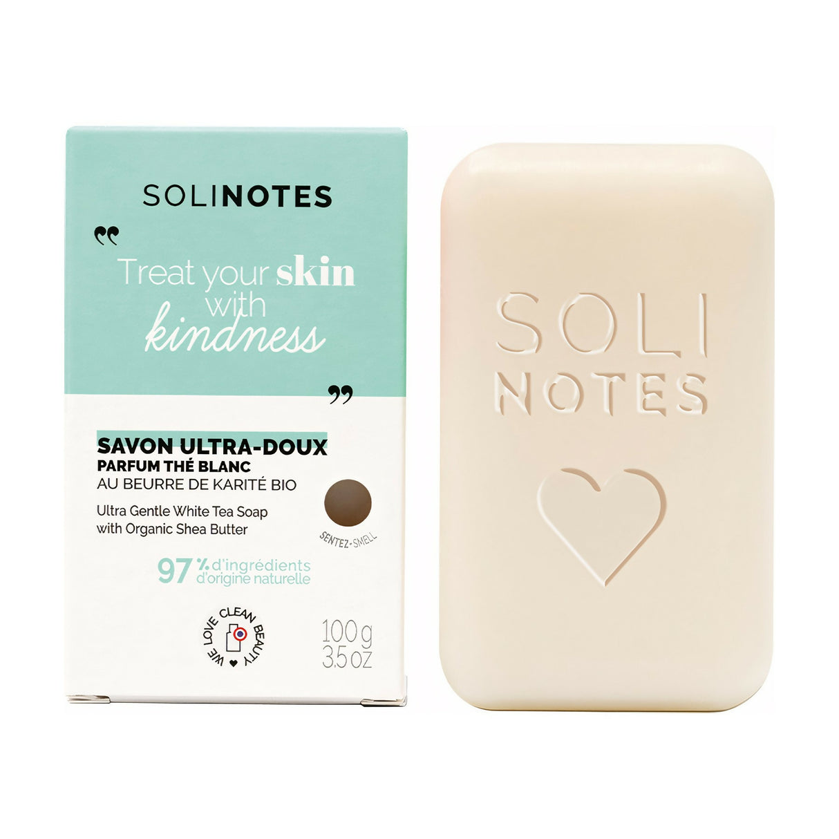 Solinotes - White Tea Soap Bar 100g - CLEAN BEAUTY