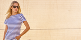 Saint James ETRILLE II - Nautical Stripe Tee with Short Sleeves | Soft Cotton | Women Fit (WHITE / NAVY)
