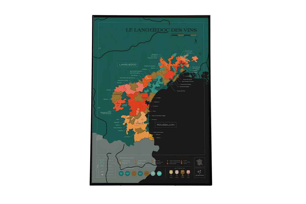 Scratch off Wine Map - Languedoc (French Version)