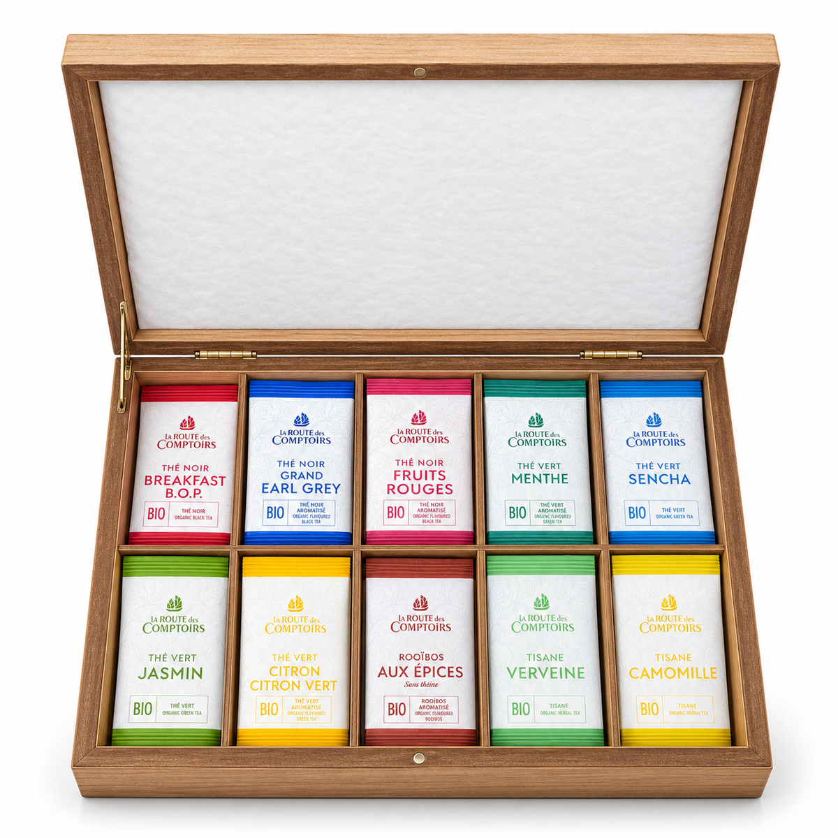French Tea & Herbal Infusion Wooden Gift Chest – 100 Organic bags