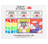 Le Chocolat des Francais 3 mini Chocolate Bar Milk/Black/ Milk with Almond