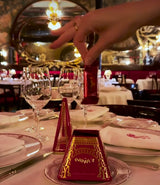 Eiffel Tower Tin filled with chocolate covered crispy crepes - Maxim's de Paris