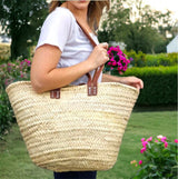 Market Basket with leather handles