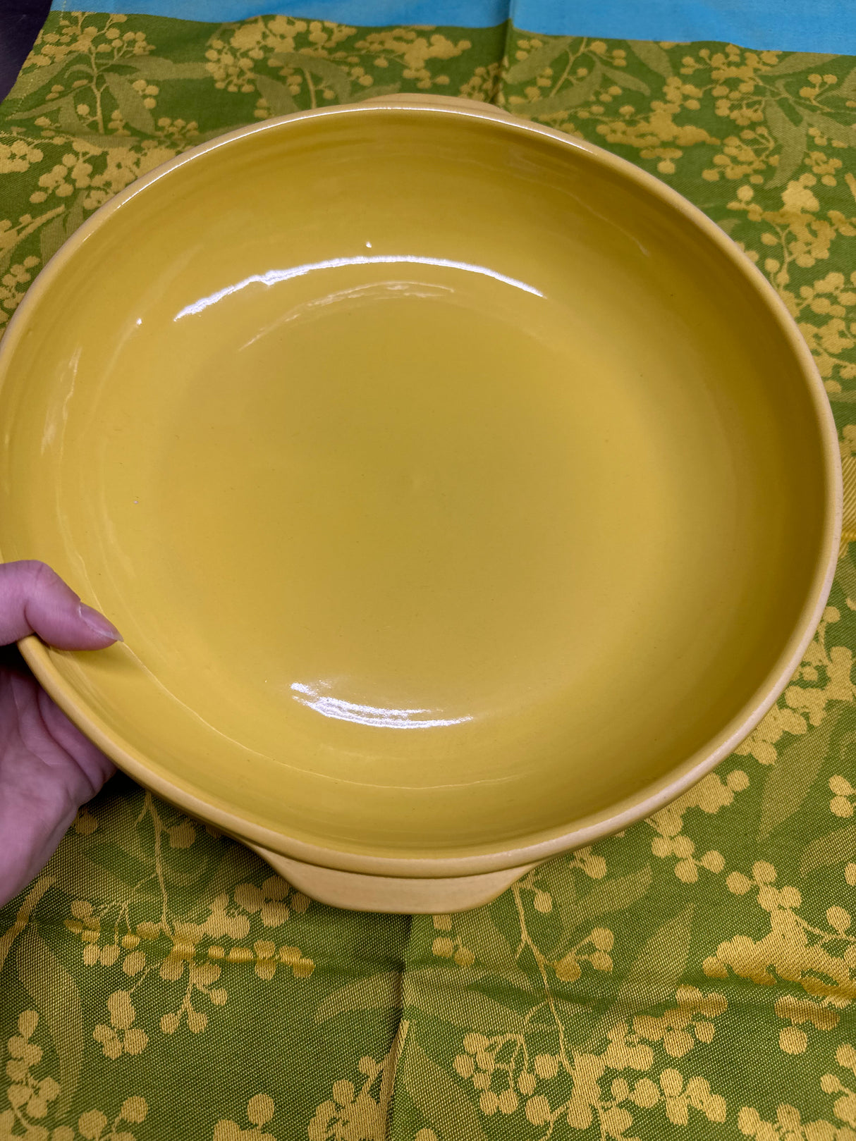 Yellow Stoneware Clay Round Baking Dish #8 (Large)