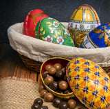 Chocolate bonbons filled Eggs Faberge