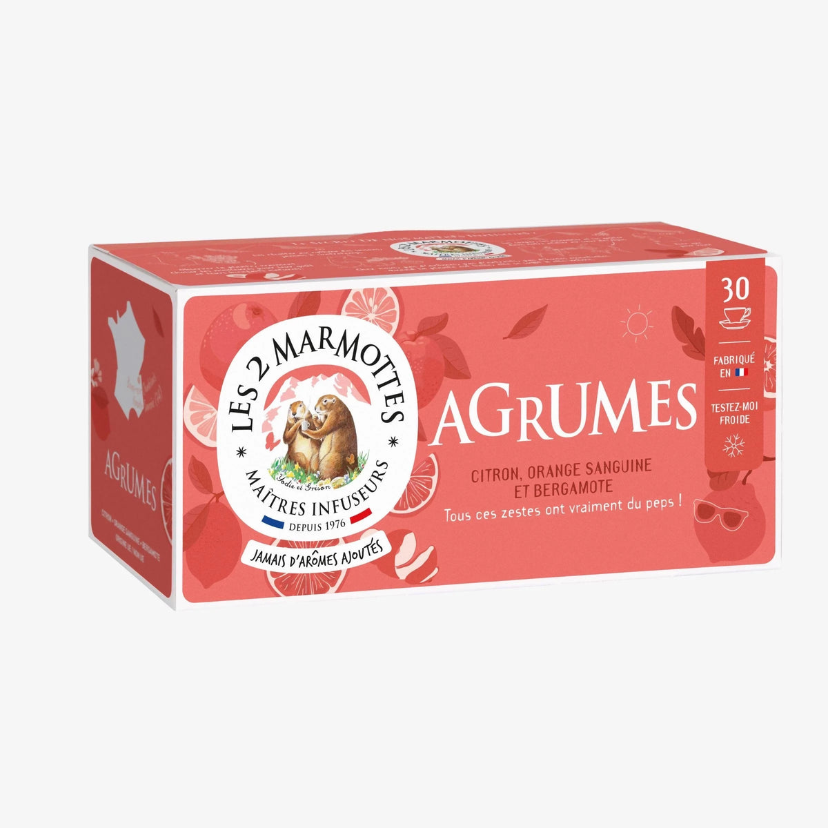 Les 2 Marmottes Agrumes - Citrus Herbal Tea – Lemon, Orange & Bergamot