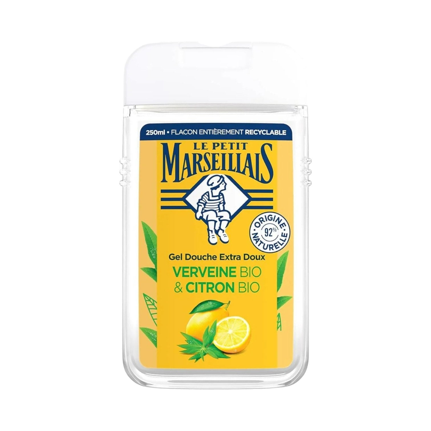 Le Petit Marseillais Duschgel Energizing Verbena Lemon – Bio, PH-neutral, 250 Ml Eco-Refill