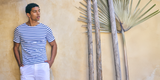 Levant Breton Shirt (WHITE / ROYAL BLUE)