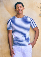 Levant Breton Shirt (WHITE / ROYAL BLUE)