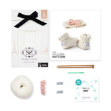 Sophie's Lily Bow & Booties knitting  Set | Rose quartz Stitch & Story