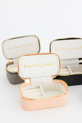 "Happy thoughts" mini travel jewelry case