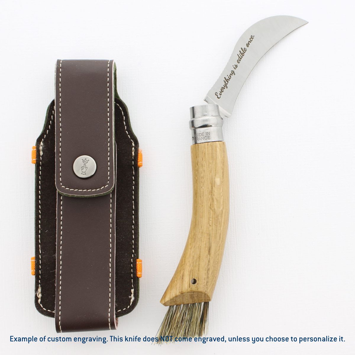 No.08 Mushroom Knife - Oak Wood Handle with Sheath