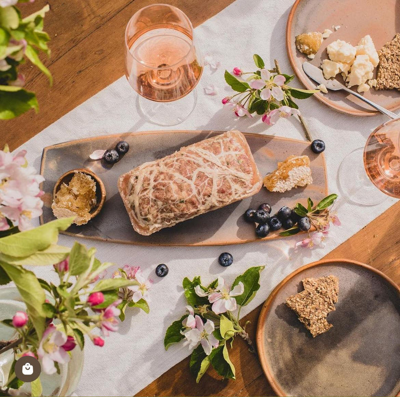 french aperitif with paté and rose wine