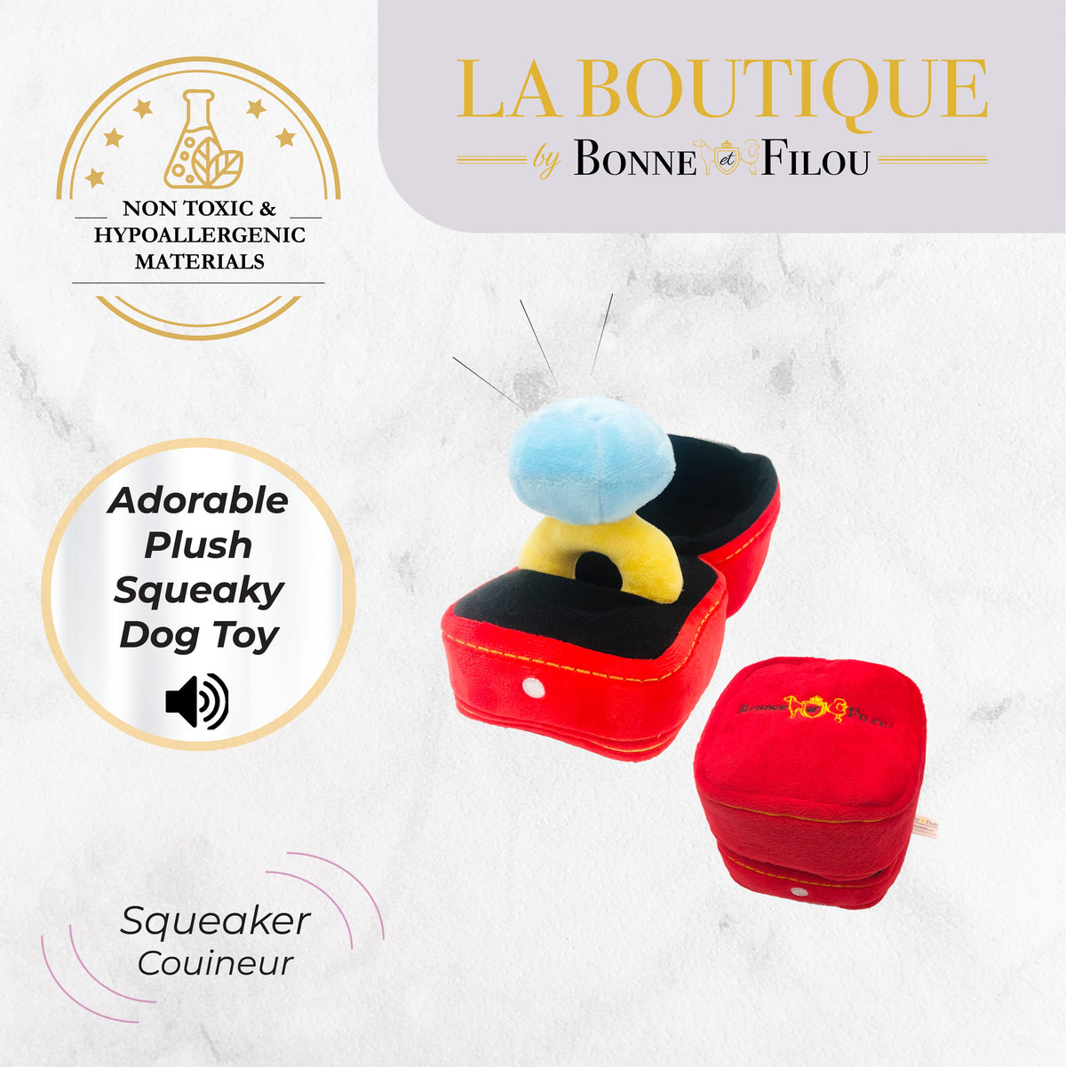 Engagement Diamond Ring Plush Dog Toy Set