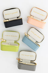 "Happy thoughts" mini travel jewelry case