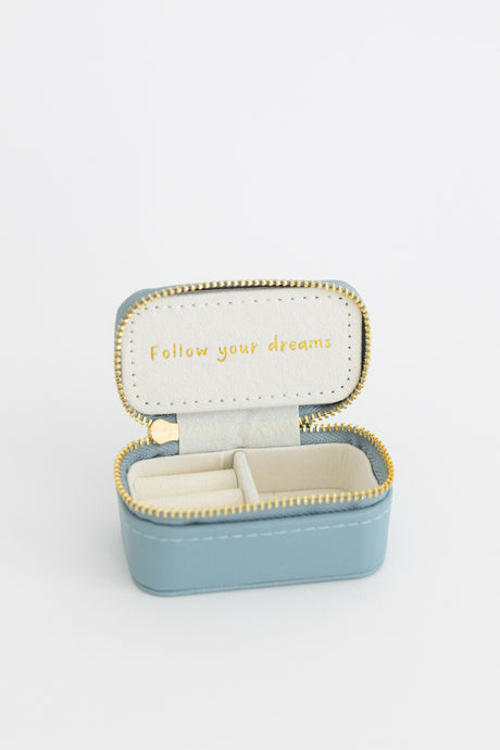 "Happy thoughts" mini travel jewelry case