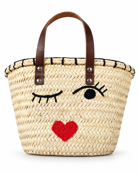 Wink Small French Basket Bag with Hand-Stitched Details & Leather Handles