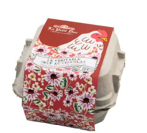 Le Petit Duc - Box of 4 Eggshells filled with chocolate praline & bits of hazelnuts & crepes dentelles