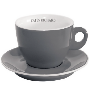 Cafés Richard Grey Double Espresso Cup + Saucer (Set of 6)