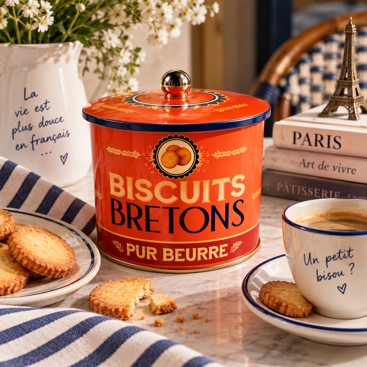 Breton Butter Cookies with Lavender Honey in Tin - Peltier