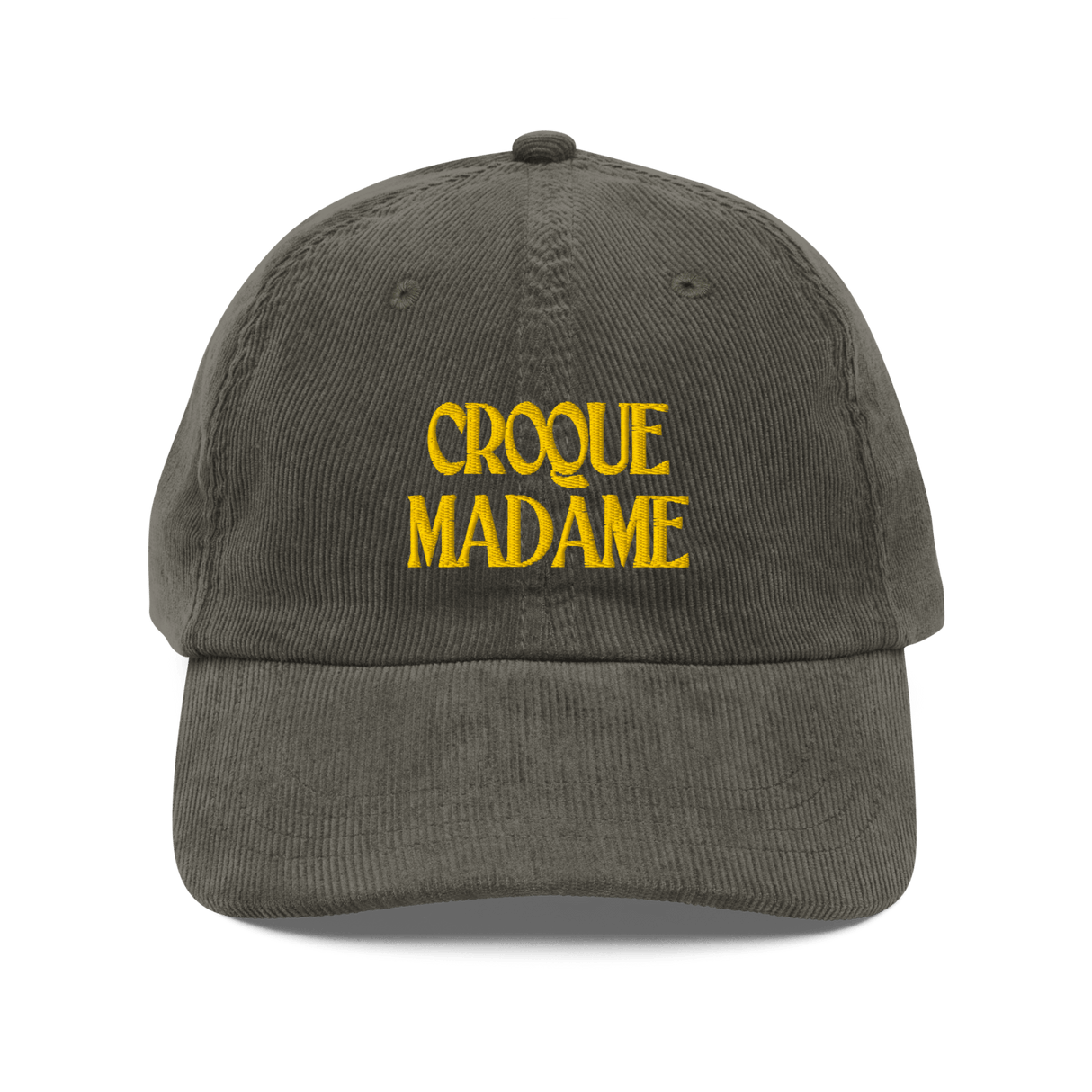 CROQUE MADAME Embroidered Corduroy Hat