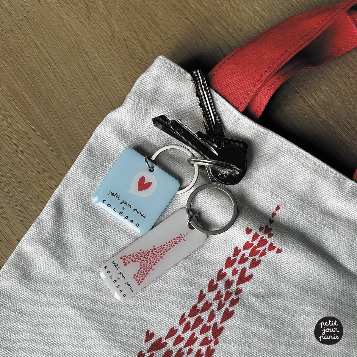 Mini tote bag Tour Eiffel Coeur