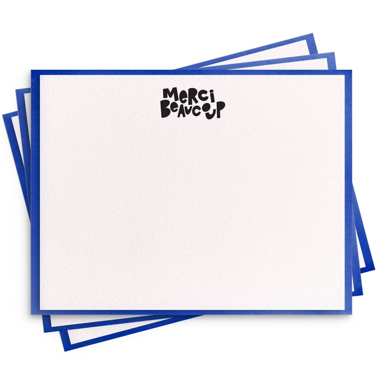 Merci Beaucoup Flat Note - Letterpress Set of 8 Stationery