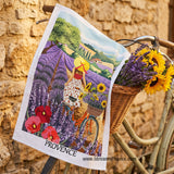 Provence Lavender Hills French Cotton Kitchen Towel by Label France