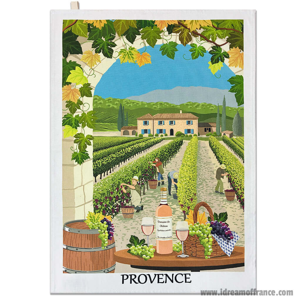 Provence Winery French Cotton Kitchen Towel by Label France